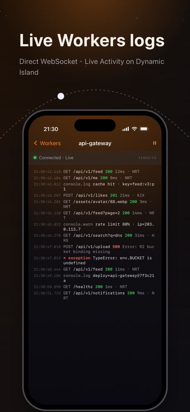 Live Workers logs